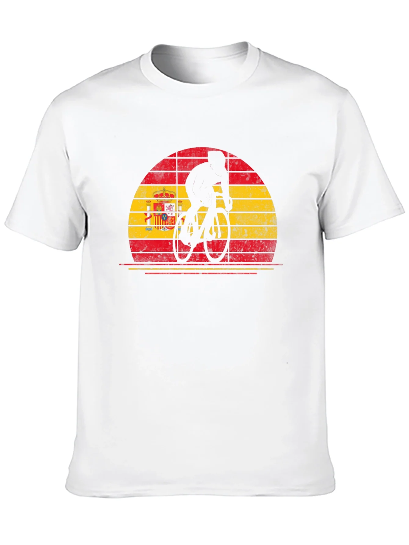 Spain Flag Cyclist T-Shirt - Black Cotton Tee