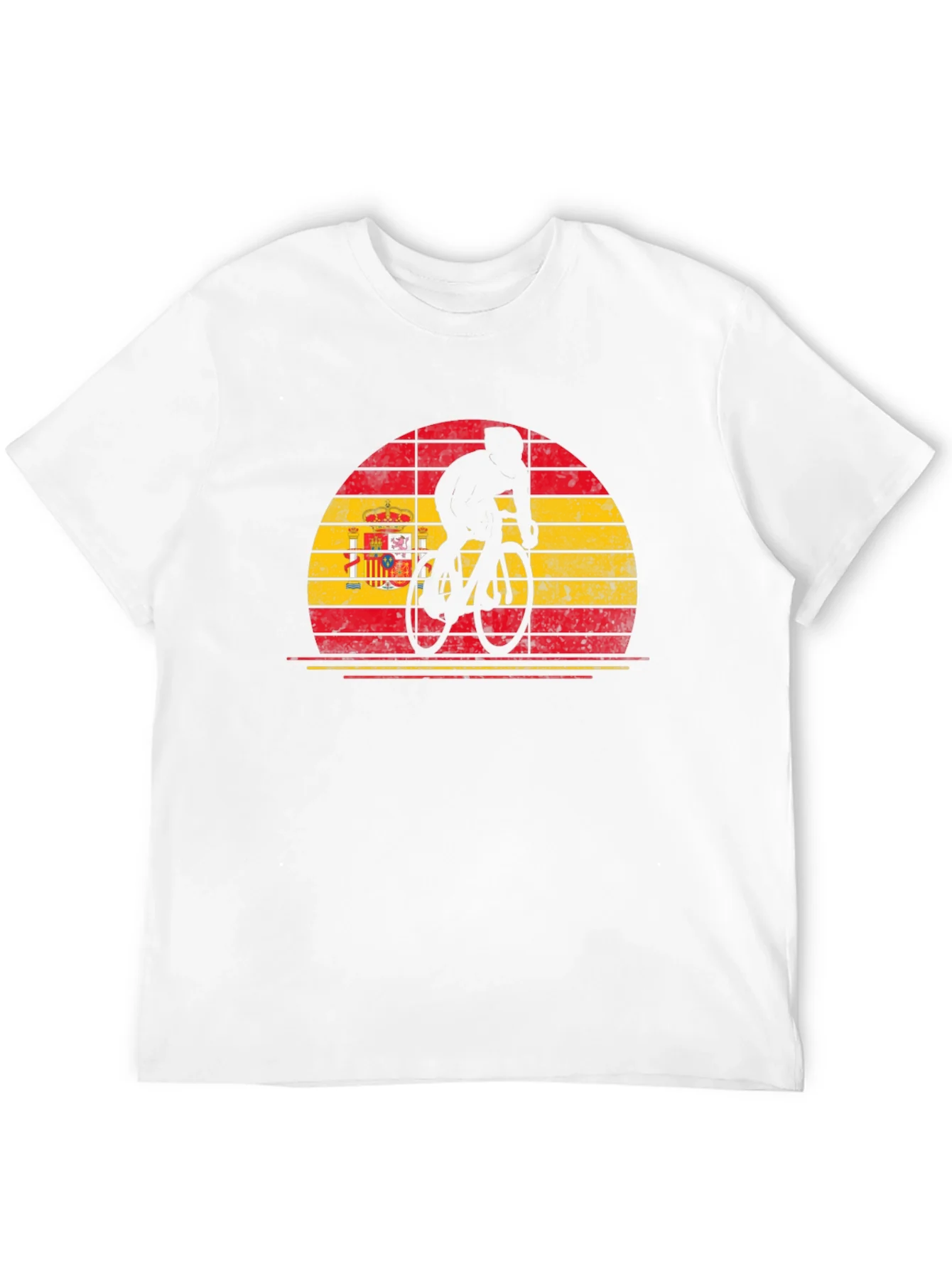 Spain Flag Cyclist T-Shirt - Black Cotton Tee