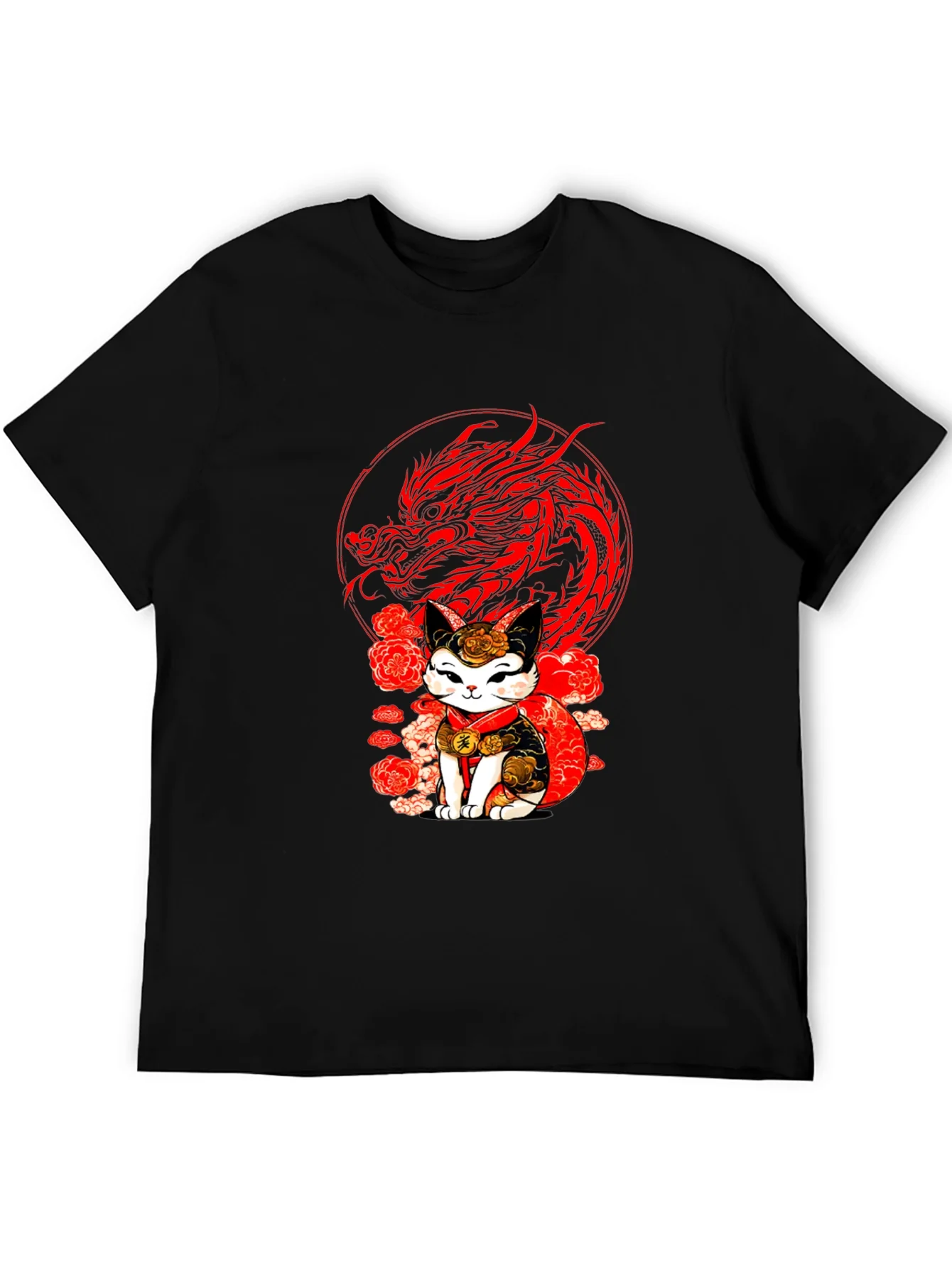 Lucky Cat & Dragon Graphic Tee