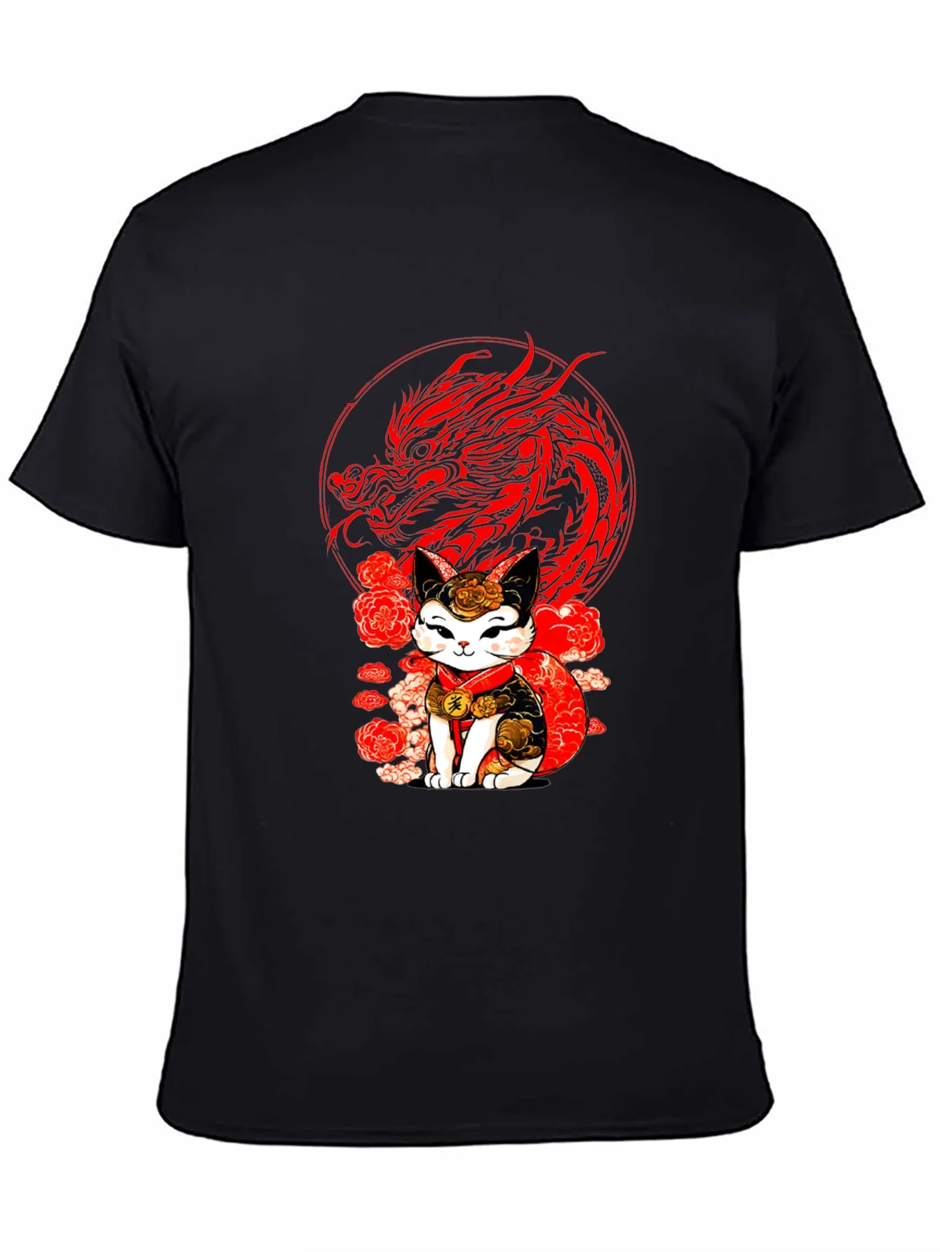 Lucky Cat & Dragon Graphic Tee