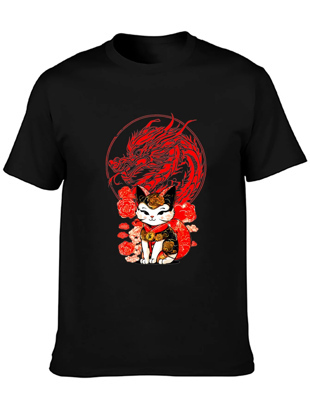 Lucky Cat & Dragon Graphic Tee
