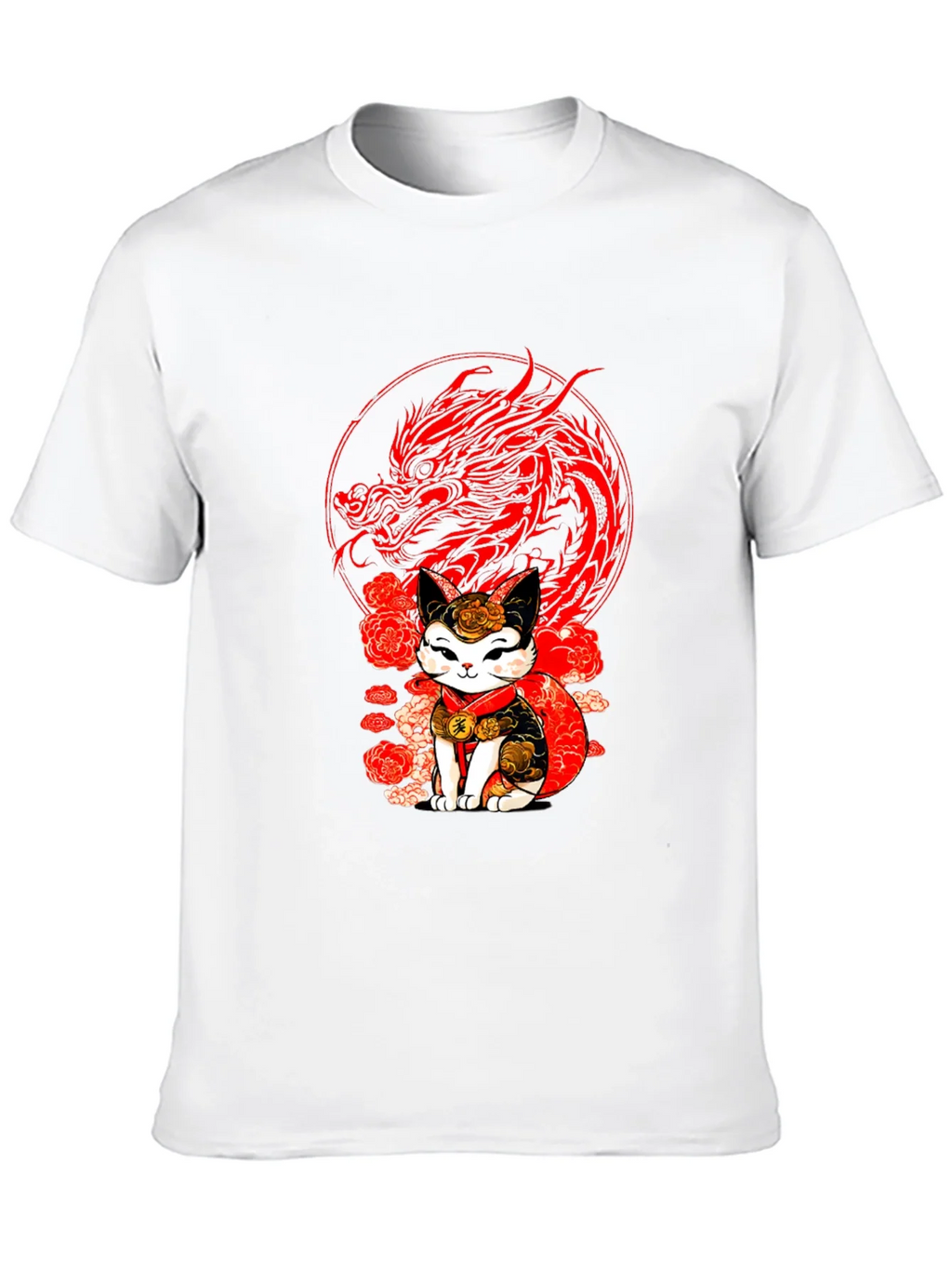 Lucky Cat & Dragon Graphic Tee