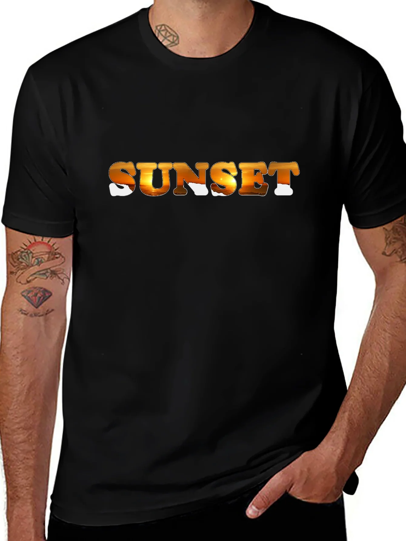 Sunset Graphic Black T-Shirt