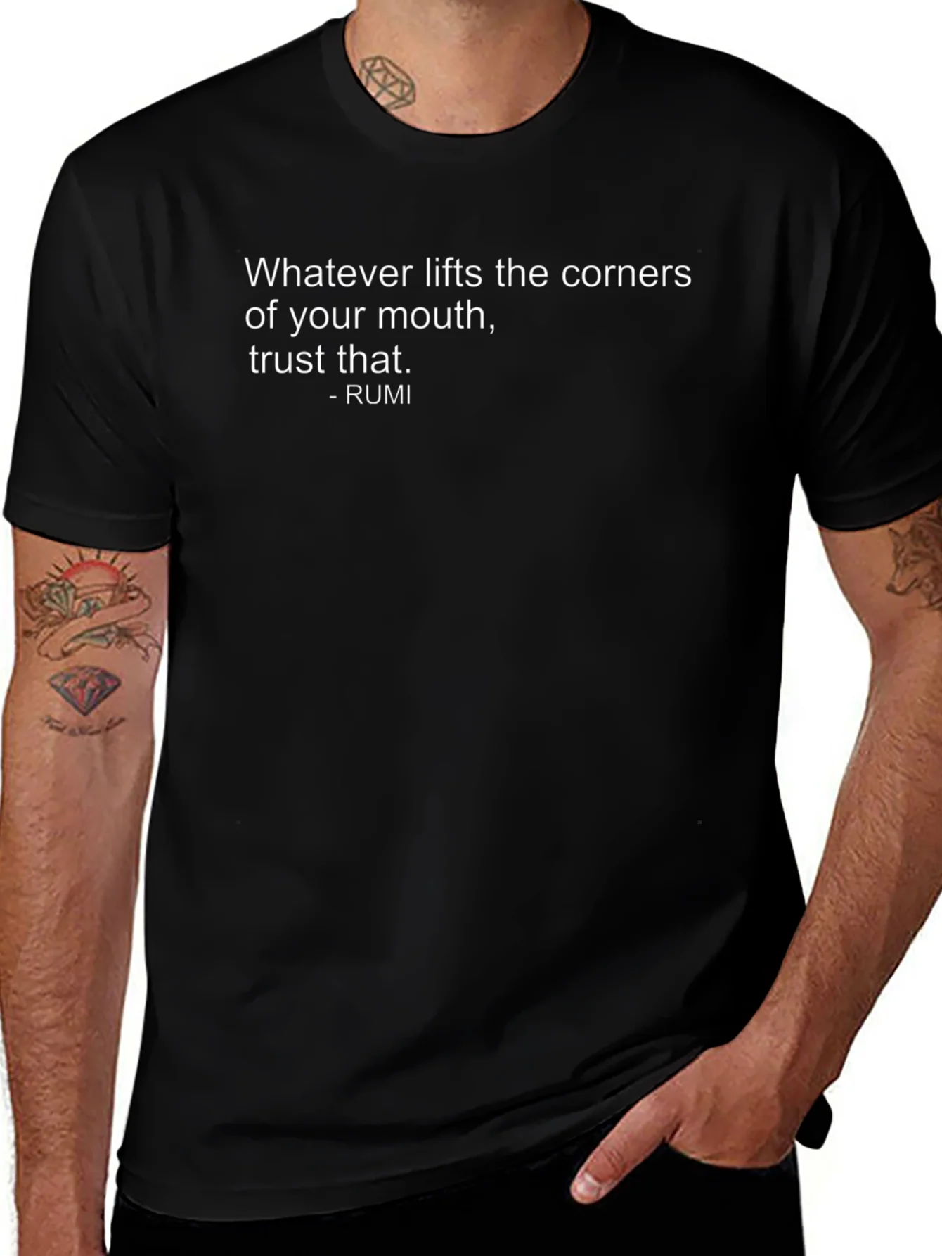 Rumi Quote T-Shirt - Inspirational Black Tee