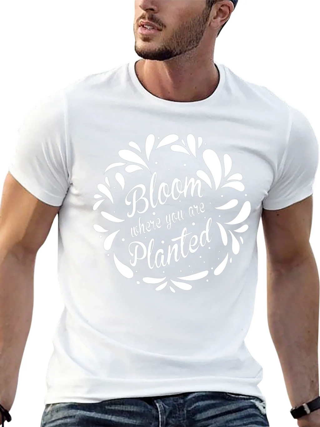 Bloom Where You Are Planted Black T-Shirt