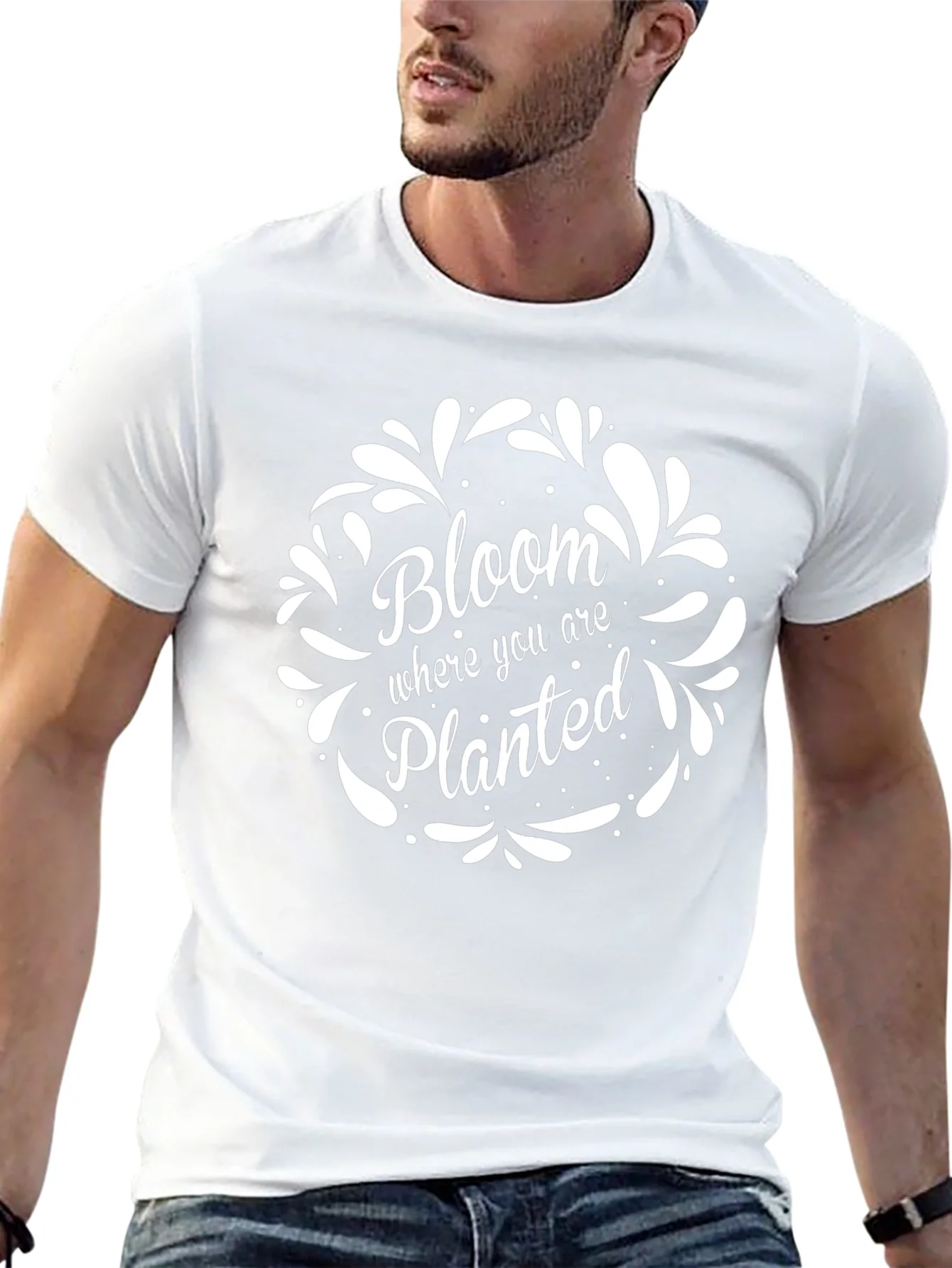 Bloom Where You Are Planted Black T-Shirt
