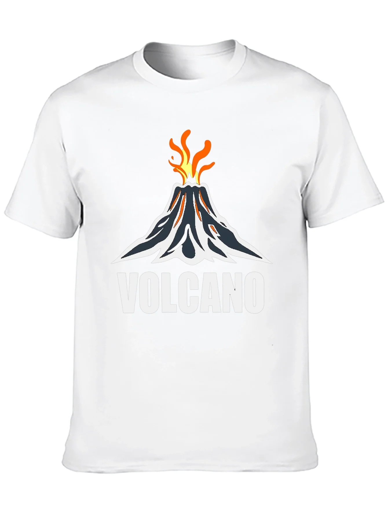 Volcano Graphic Tee - Black Cotton T-Shirt
