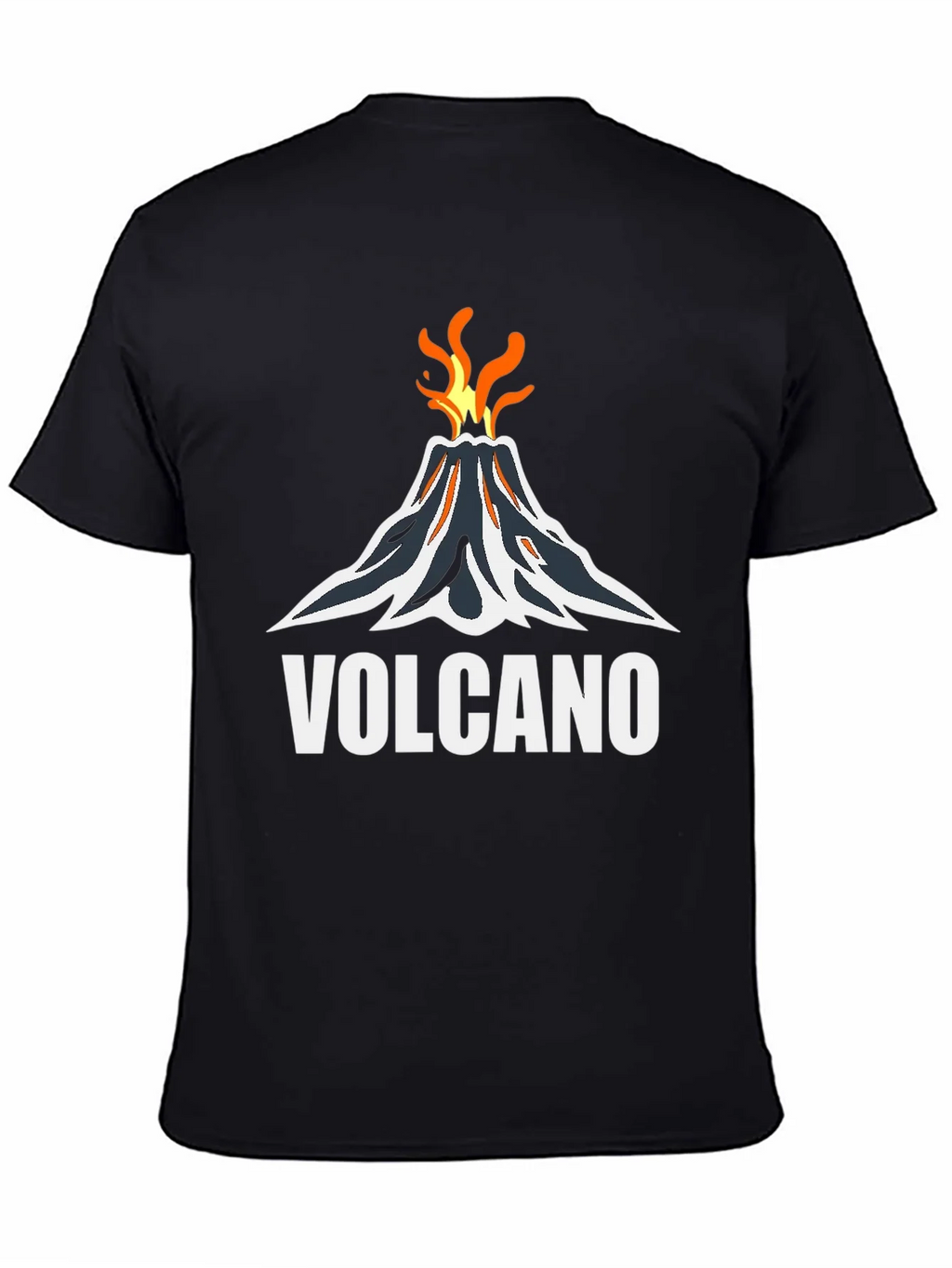 Volcano Graphic Tee - Black Cotton T-Shirt