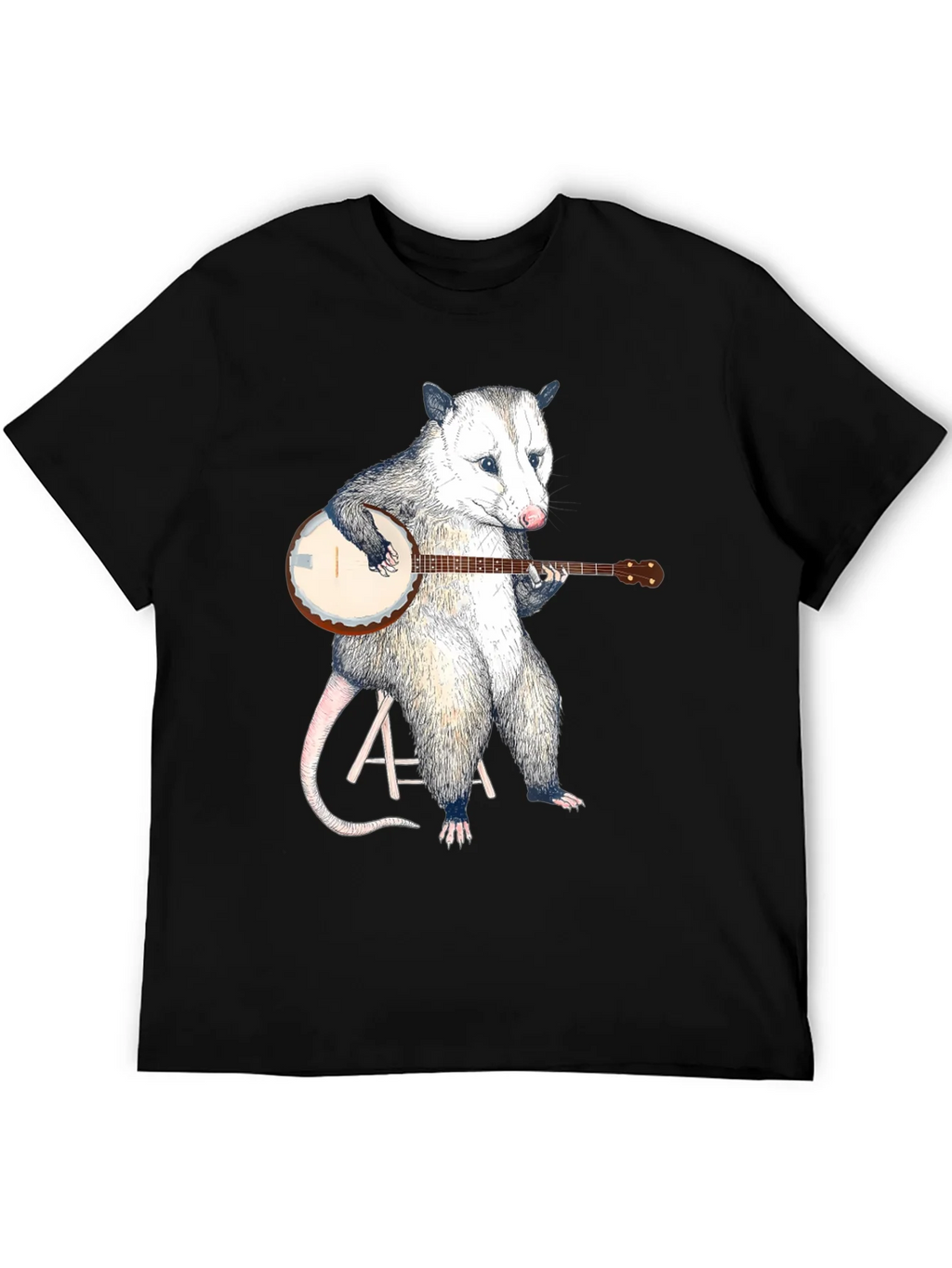 Opossum Banjo Black T-Shirt