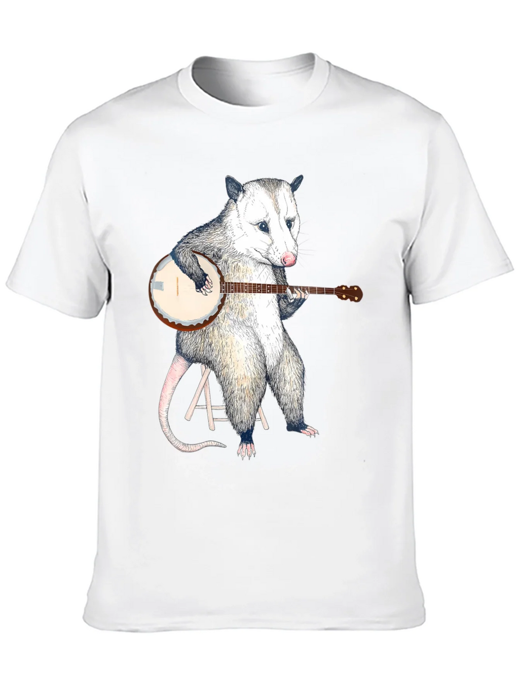 Opossum Banjo Black T-Shirt