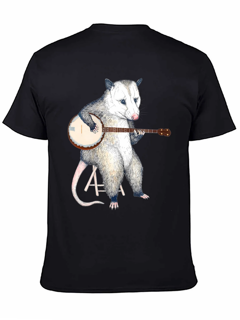 Opossum Banjo Black T-Shirt