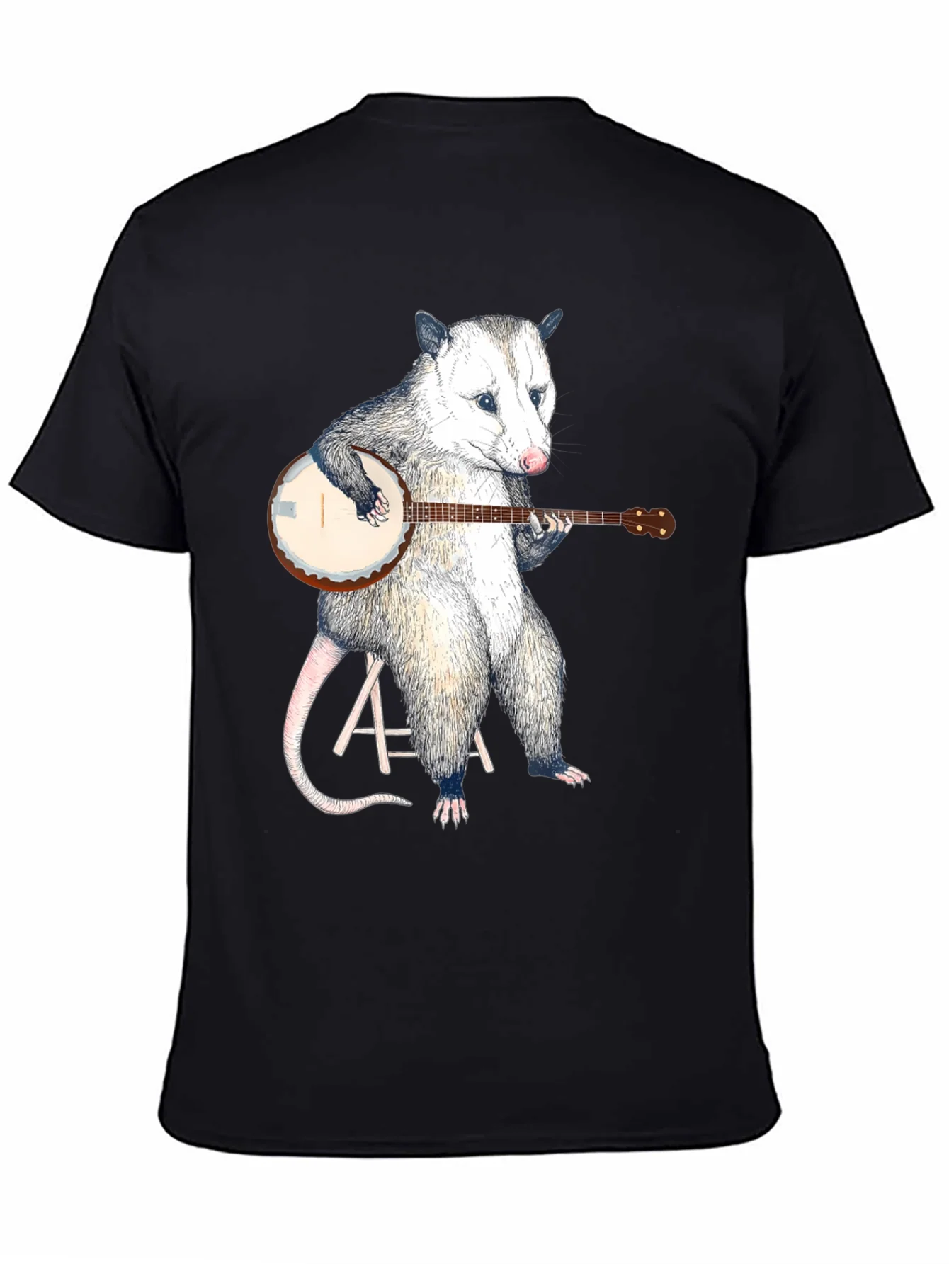 Opossum Banjo Black T-Shirt
