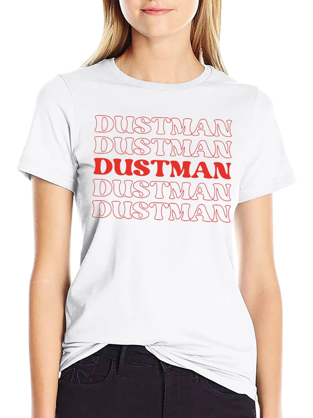 Dustman Retro Graphic Print Crew Neck Tee