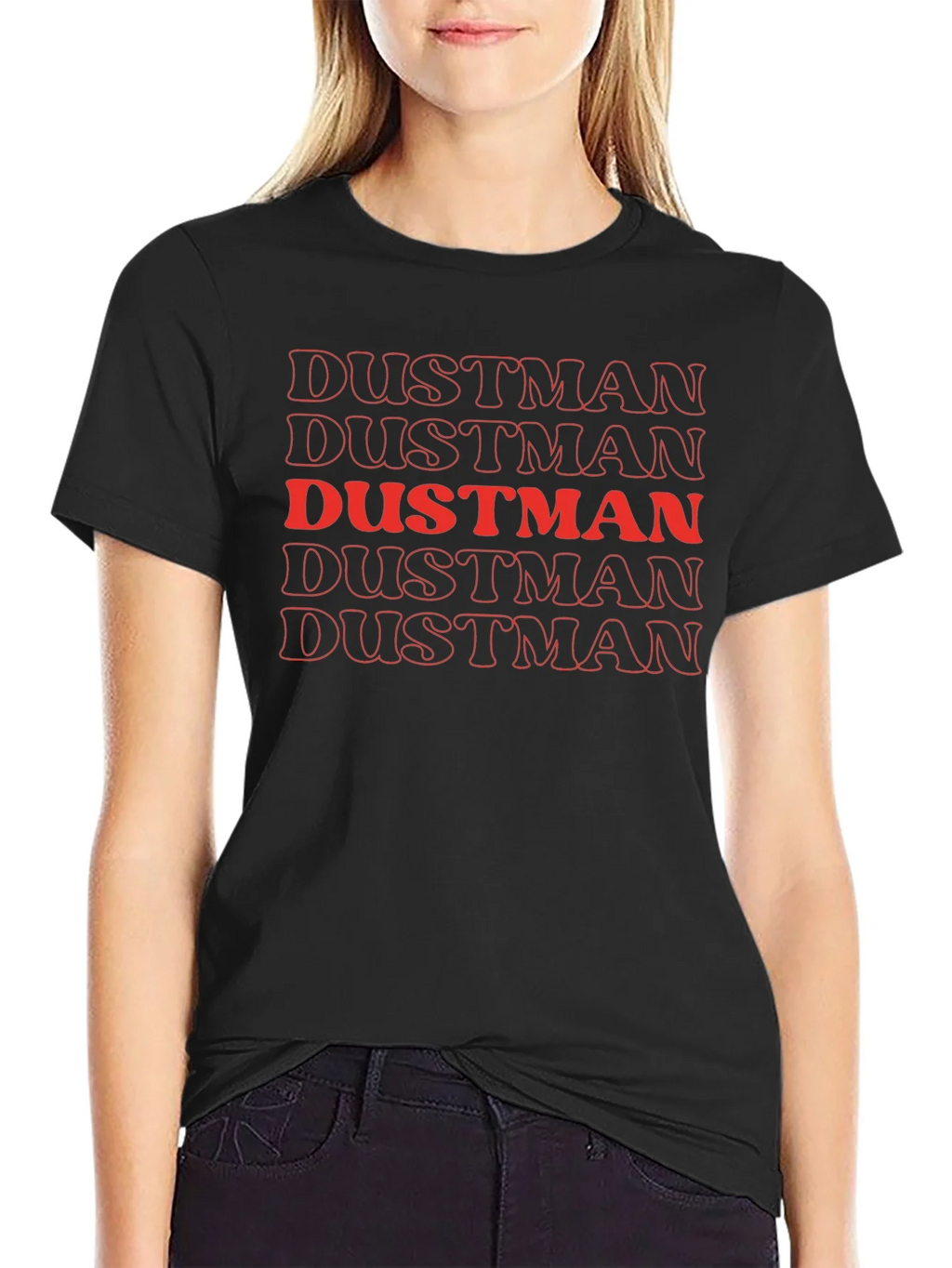 Dustman Retro Graphic Print Crew Neck Tee