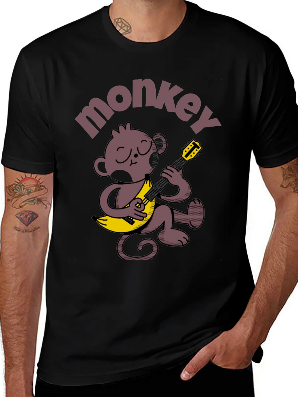 Monkey Banana Guitar T-Shirt