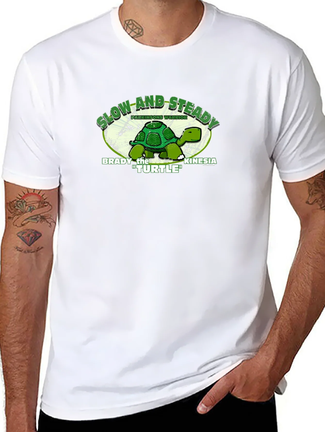 Slow and Steady Turtle T-Shirt - Parkinsons Warrior