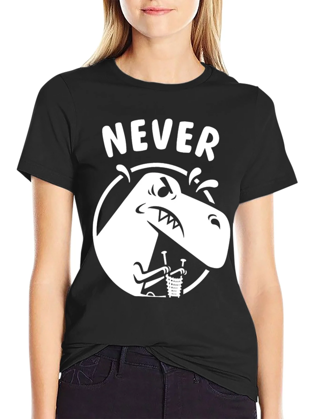 Never T-Rex Black Graphic Tee