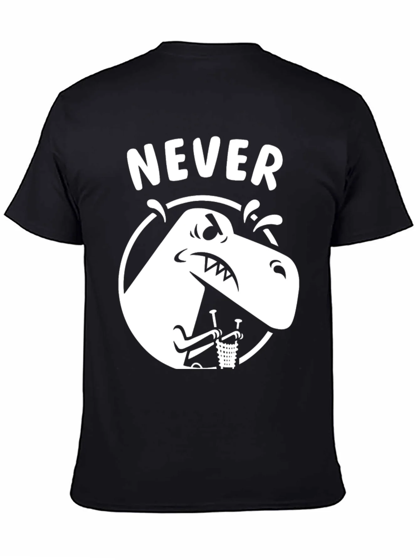 Never T-Rex Black Graphic Tee