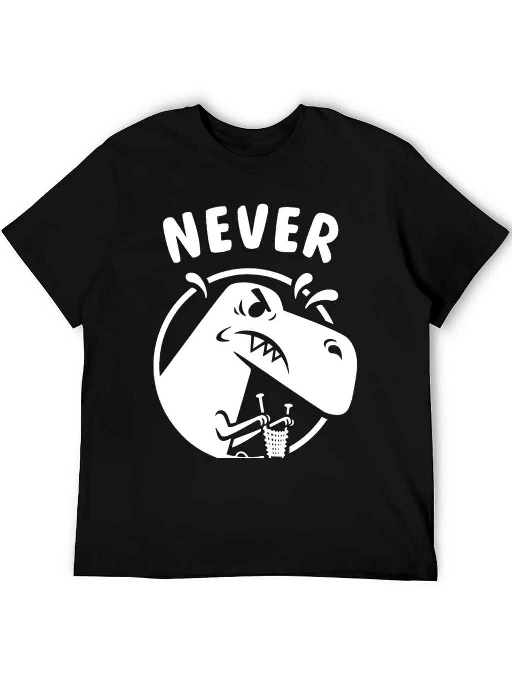 Never T-Rex Black Graphic Tee