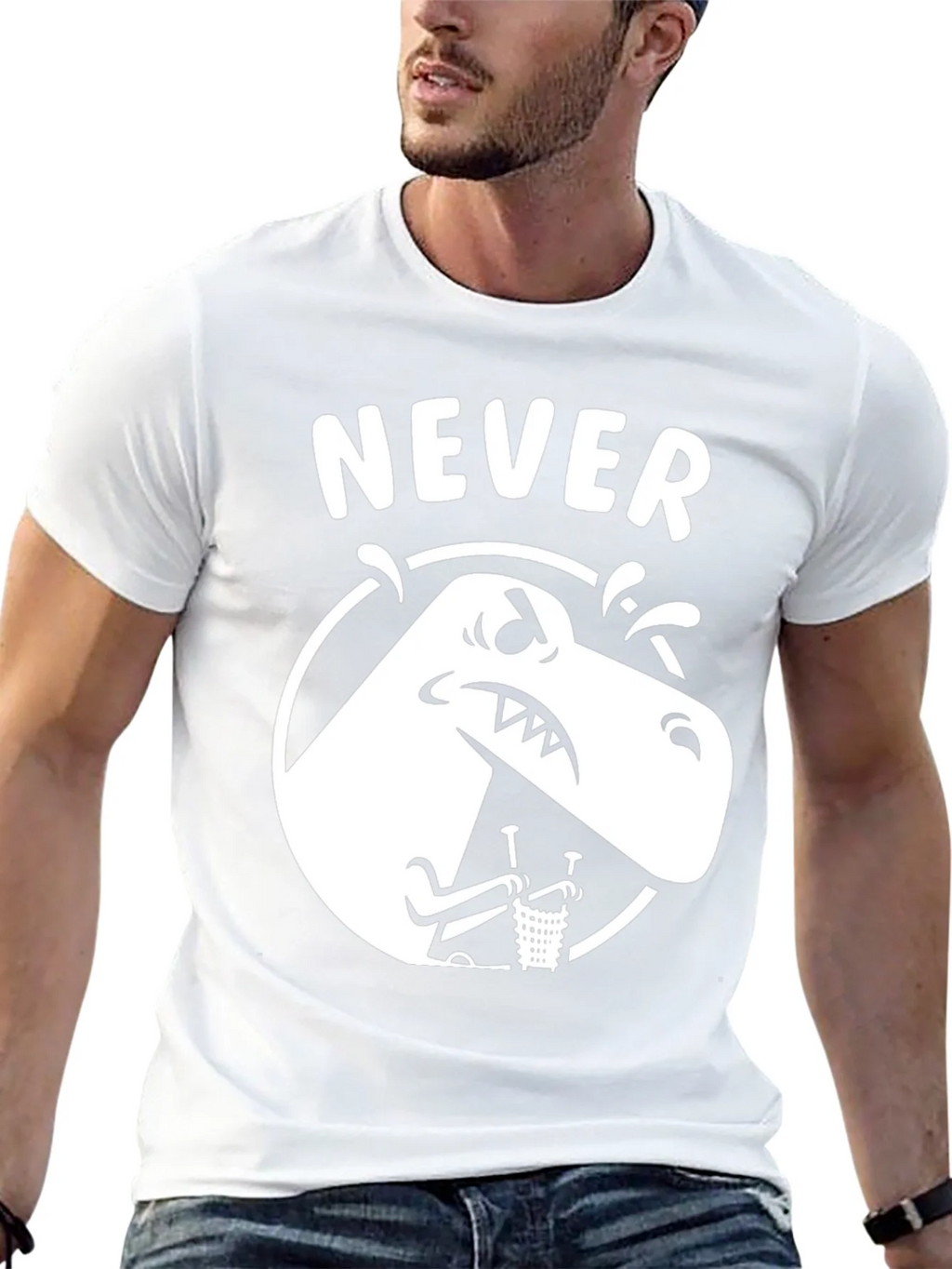 Never T-Rex Black Graphic Tee