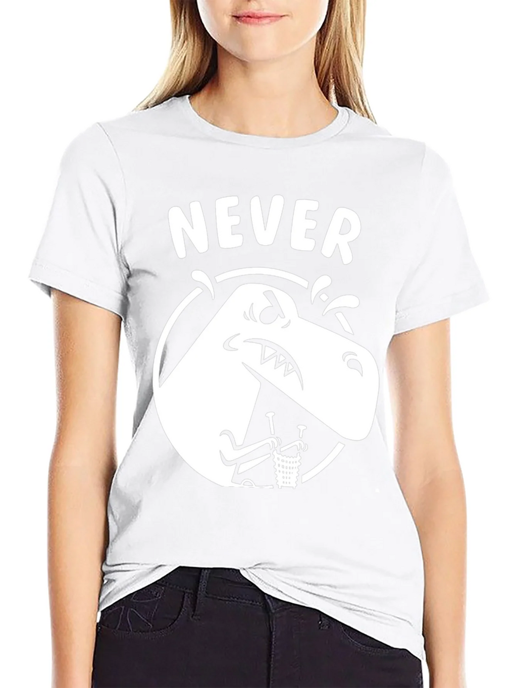 Never T-Rex Black Graphic Tee