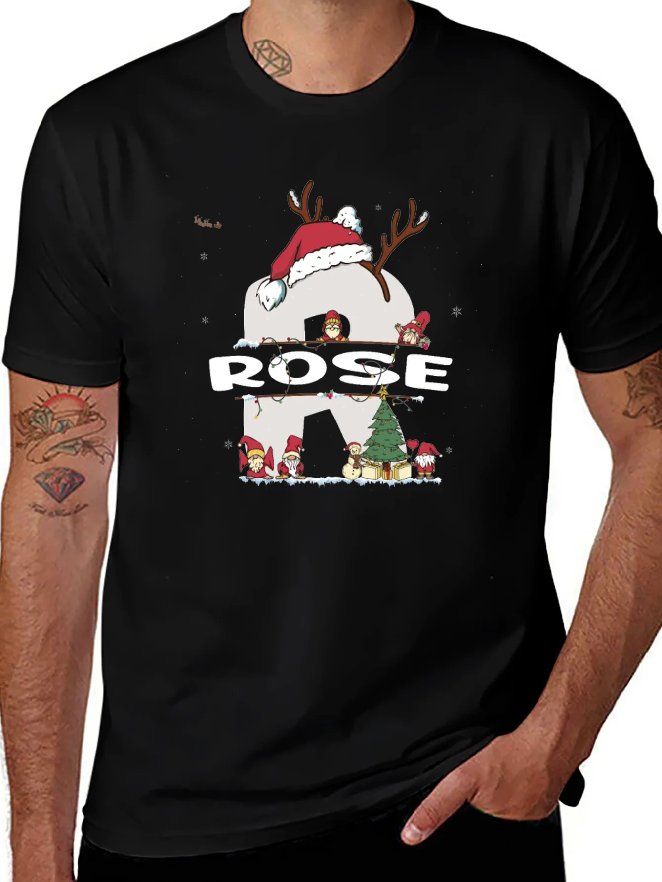 Rose Christmas Gnome T-Shirt