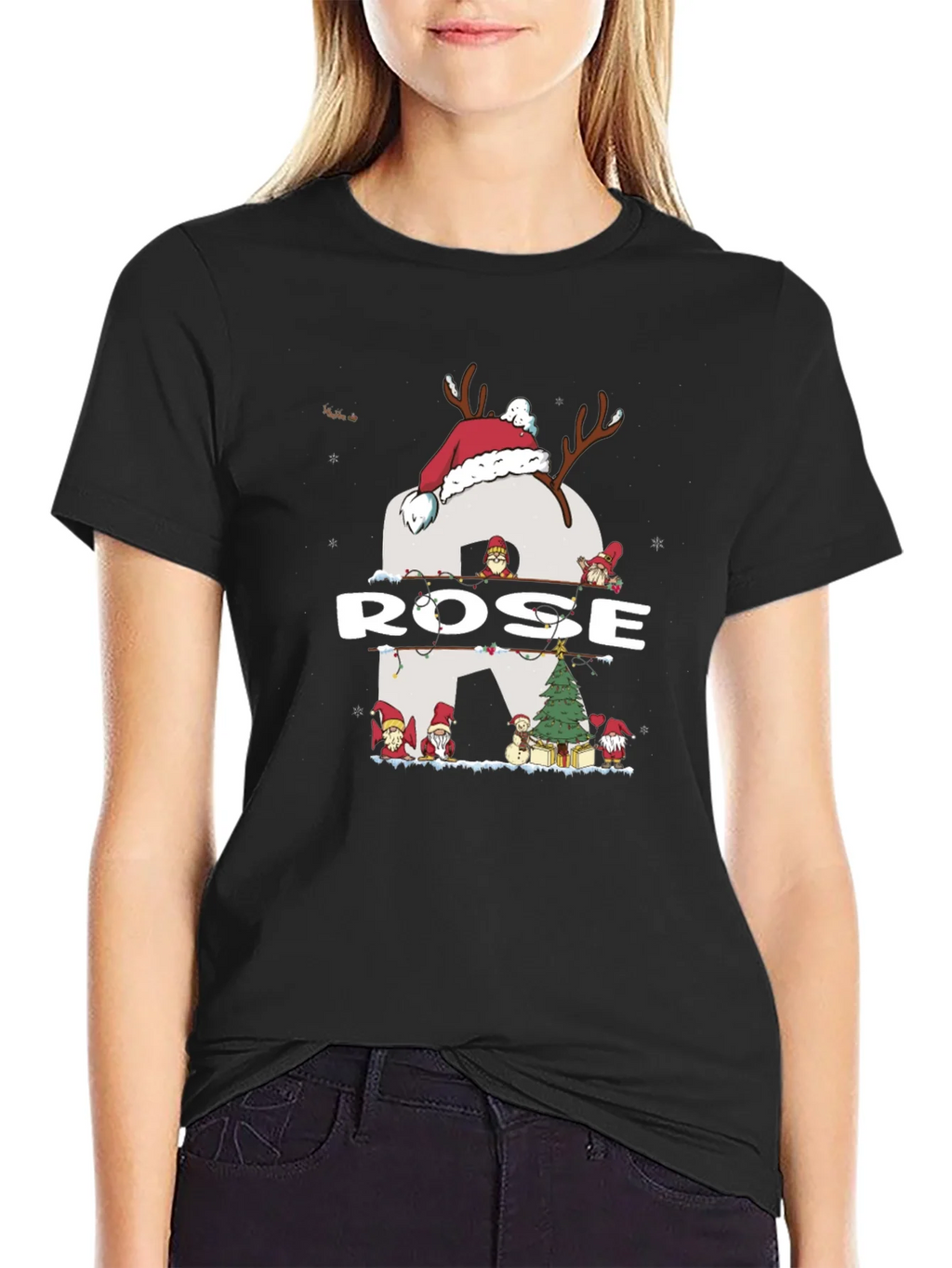 Rose Christmas Gnome T-Shirt