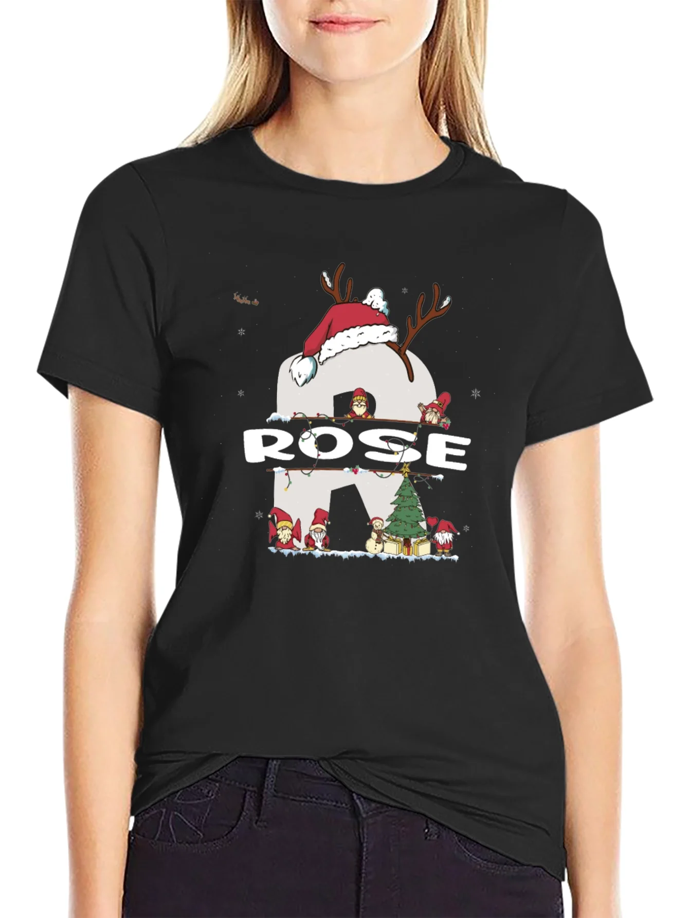 Rose Christmas Gnome T-Shirt