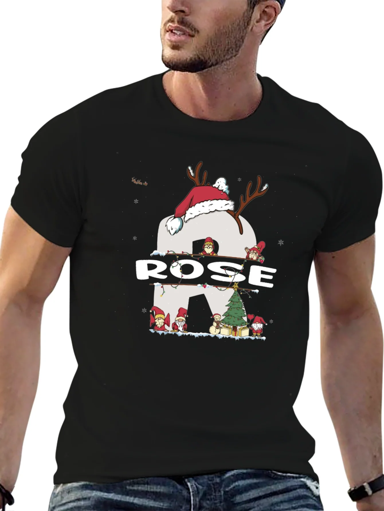 Rose Christmas Gnome T-Shirt