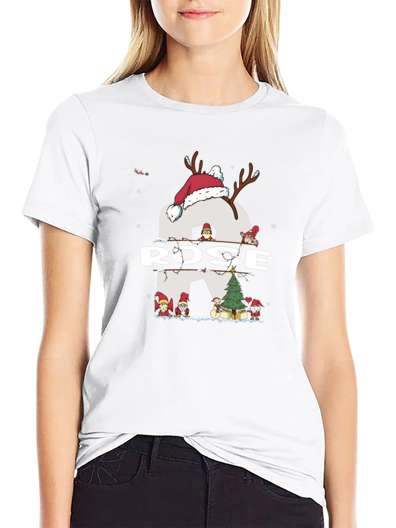 Rose Christmas Gnome T-Shirt