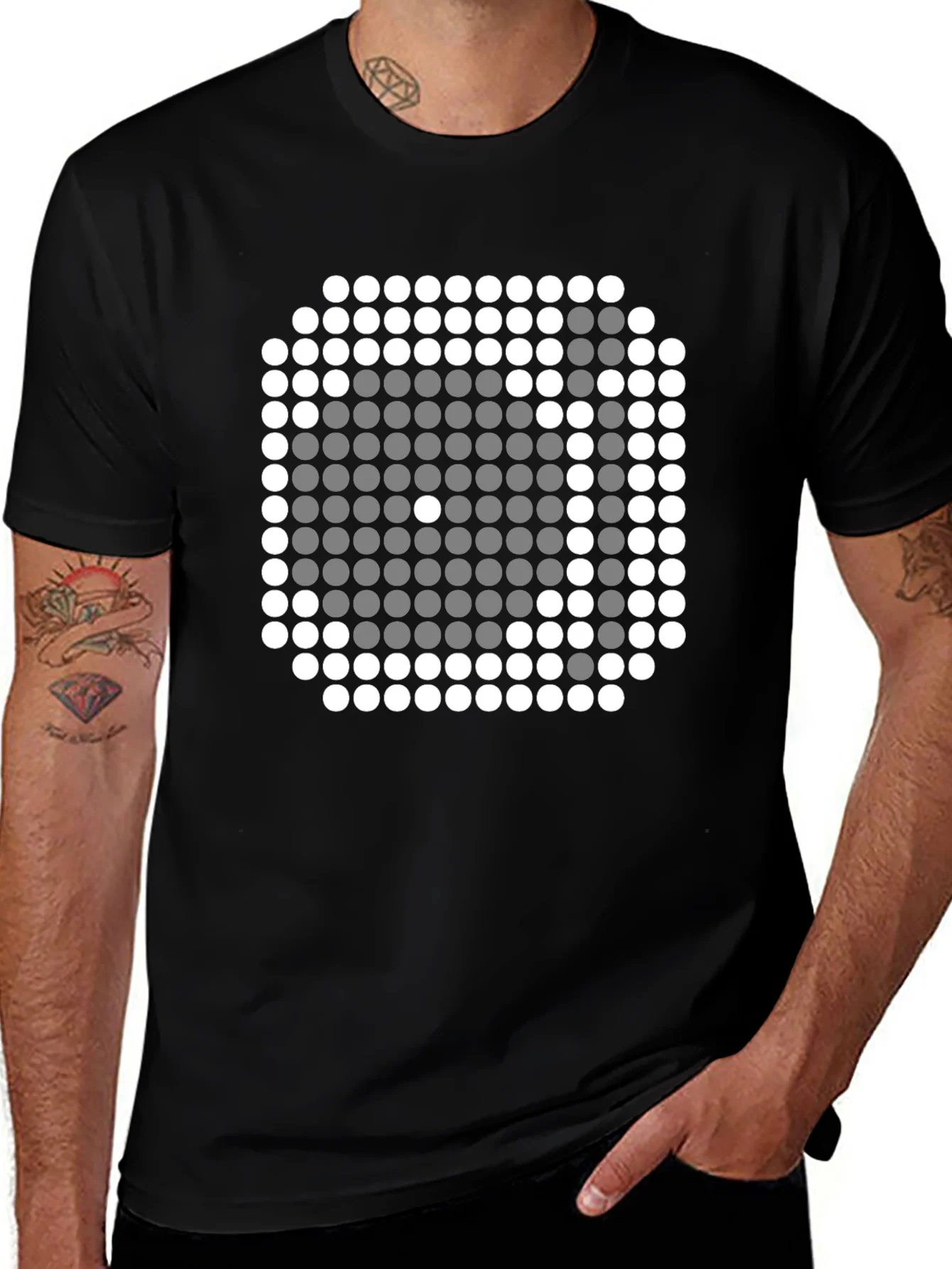 Pixel Art Dice Graphic Tee - Trendy Black Shirt