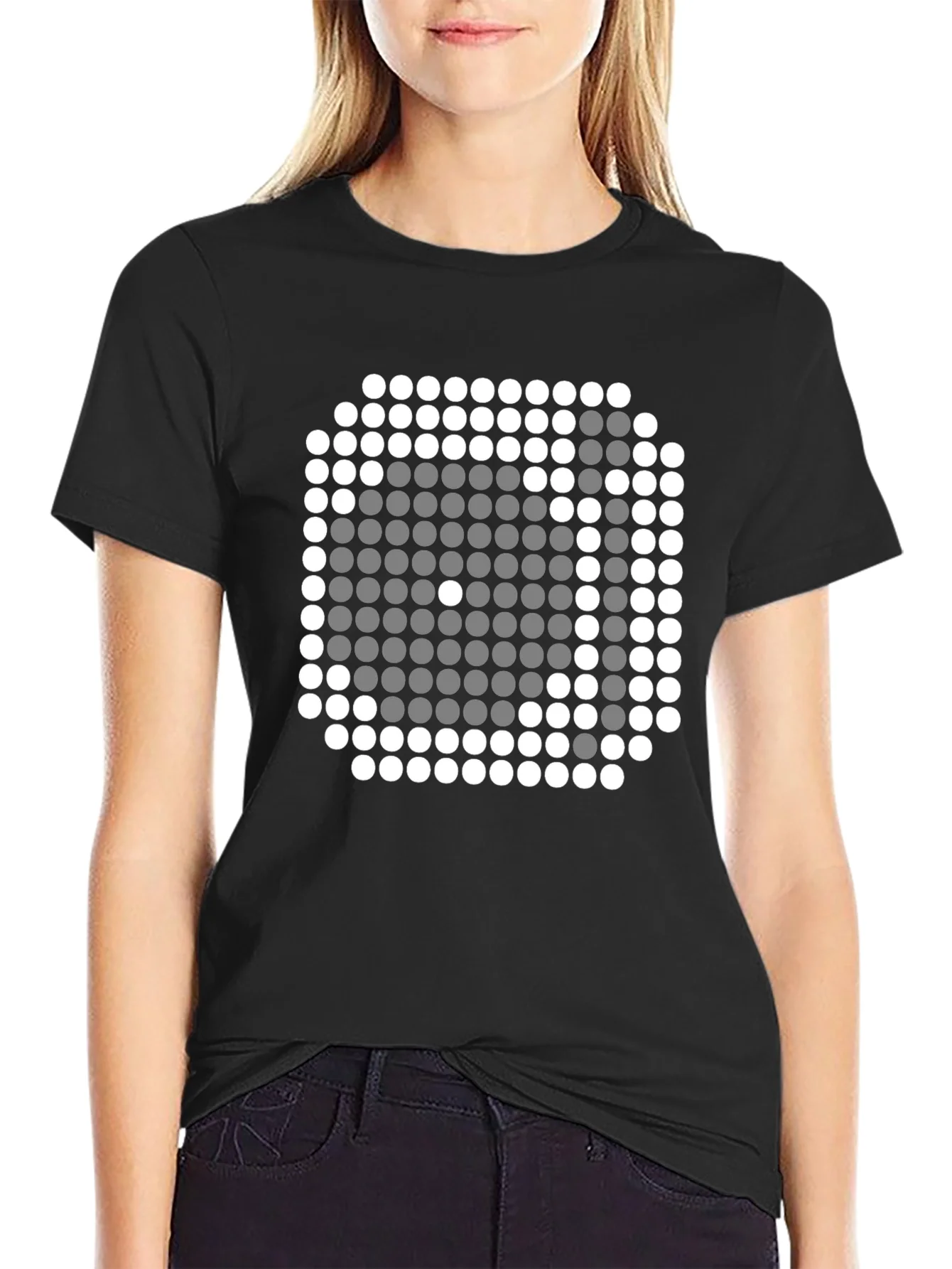 Pixel Art Dice Graphic Tee - Trendy Black Shirt