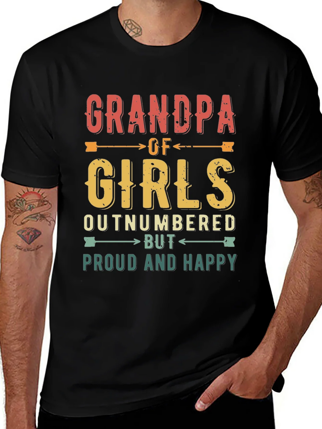 Grandpa of Girls T-Shirt - Proud & Happy