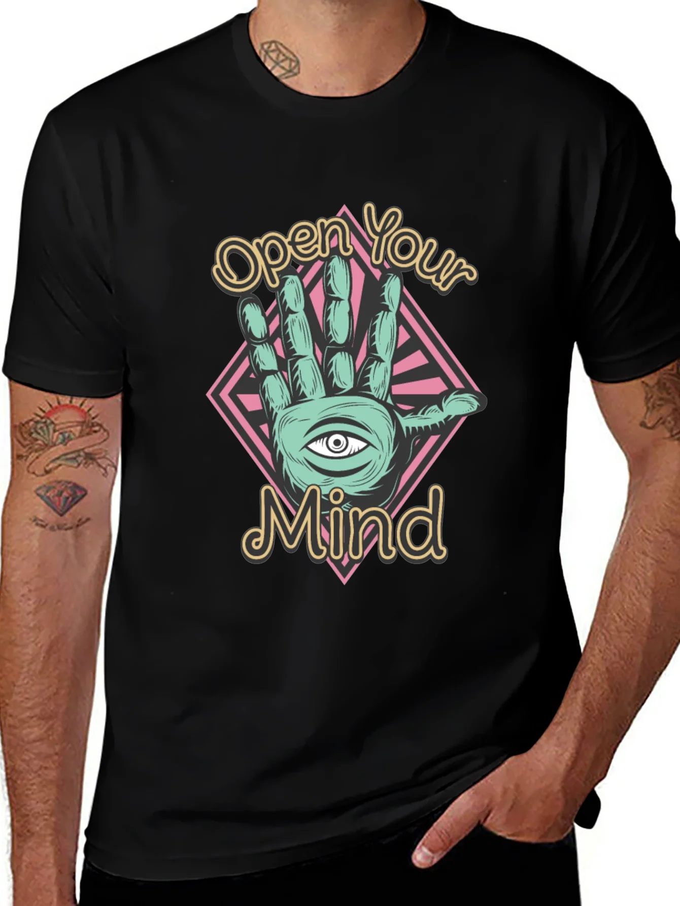 Open Your Mind T-Shirt - Third Eye Hand Graphic Tee