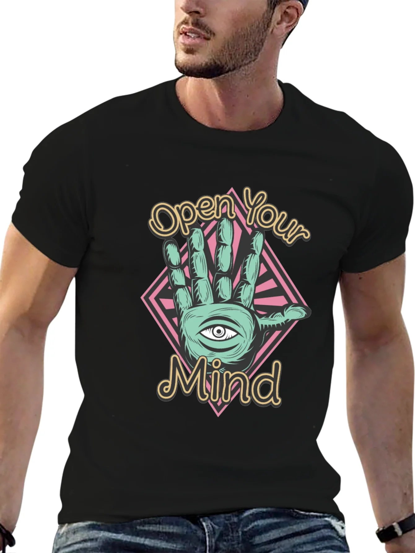 Open Your Mind T-Shirt - Third Eye Hand Graphic Tee
