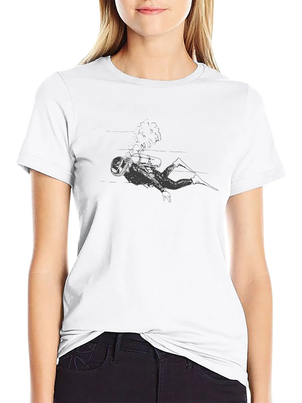 Diver Graphic Black T-Shirt - Adventure Ready