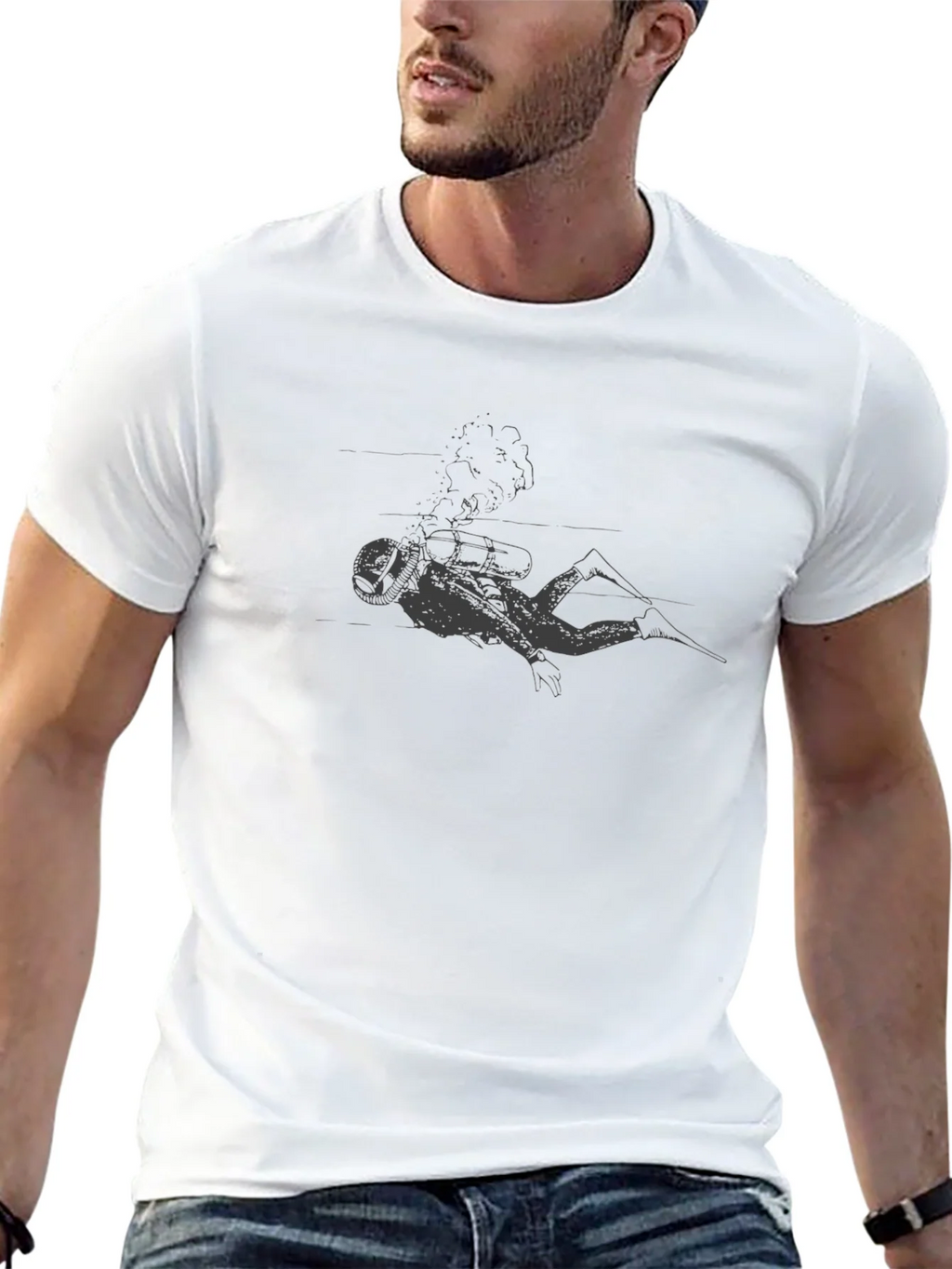 Diver Graphic Black T-Shirt - Adventure Ready