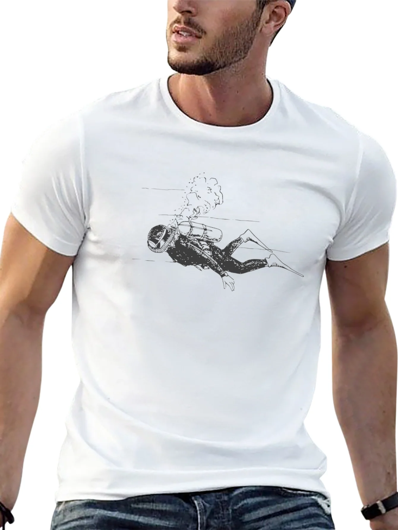 Diver Graphic Black T-Shirt - Adventure Ready