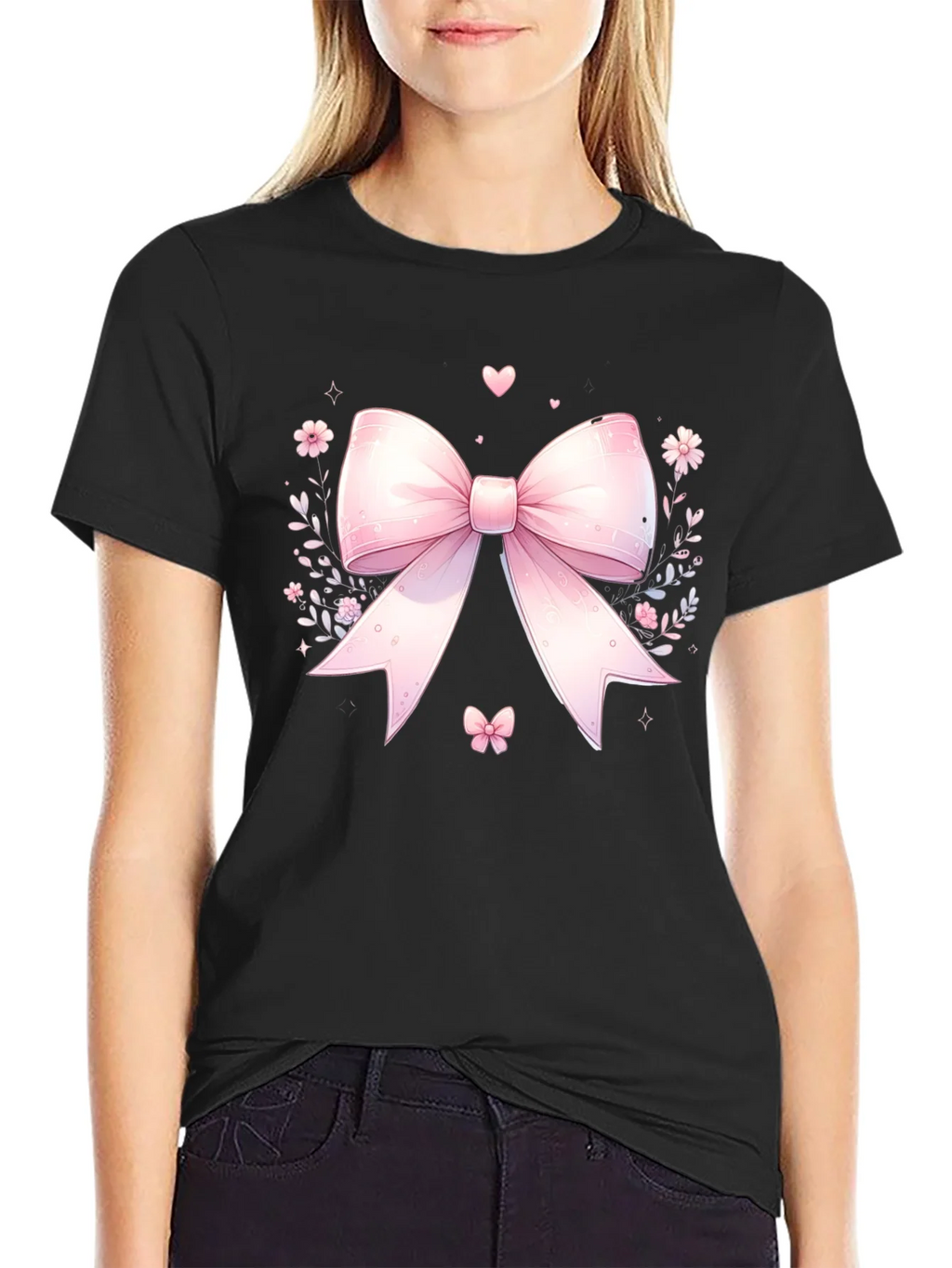 Cute Pink Bow T-Shirt - Kawaii Style