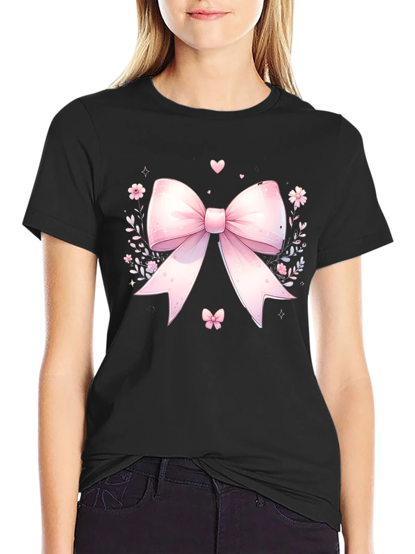 Cute Pink Bow T-Shirt - Kawaii Style