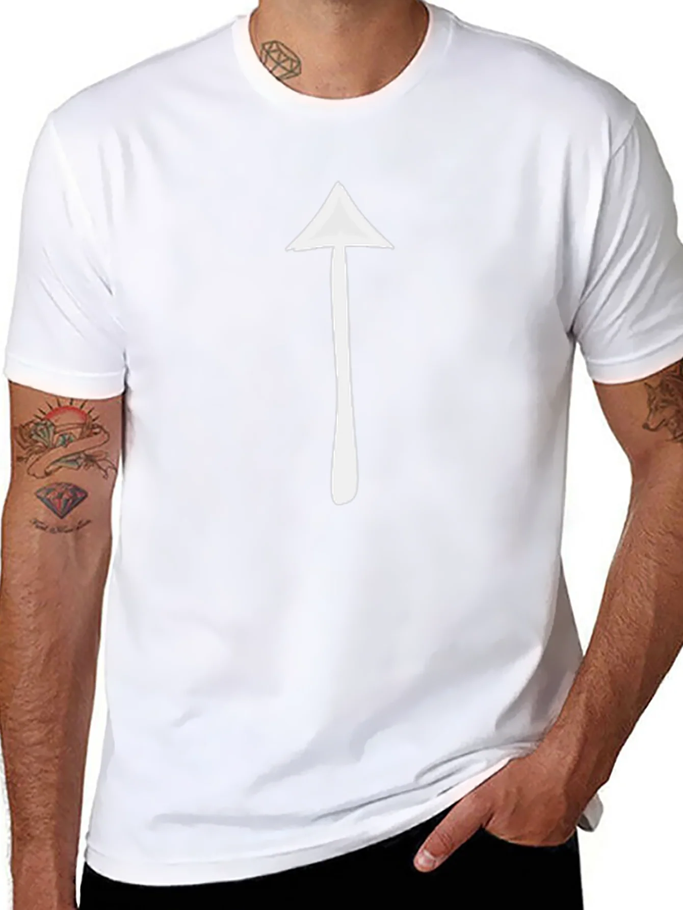 Arrow Graphic Tee - Black Cotton Casual T-Shirt