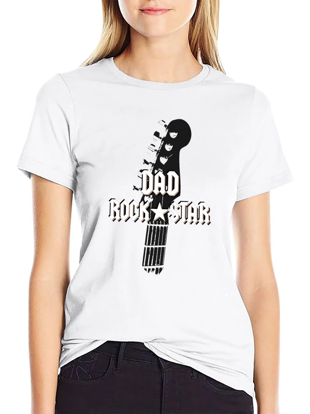 Dad Rockstar Graphic T-Shirt - Black
