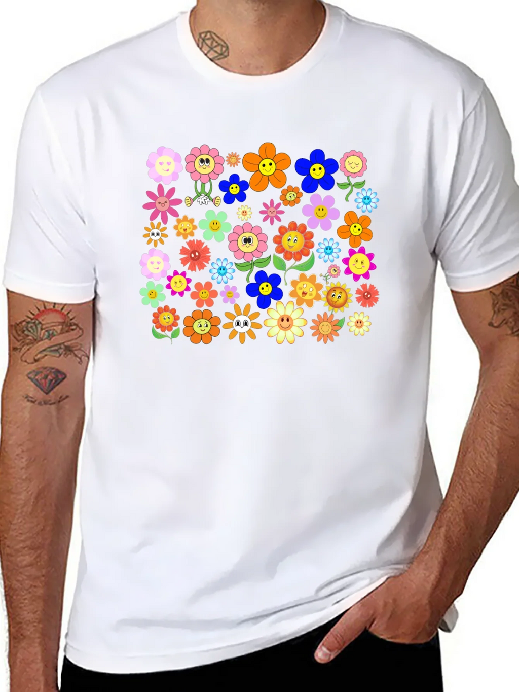 Groovy Flower Power T-Shirt - Retro Floral Tee