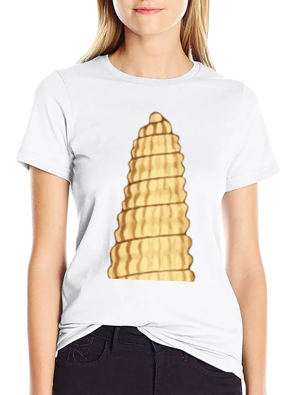Unique Pasta Tower Black T-Shirt