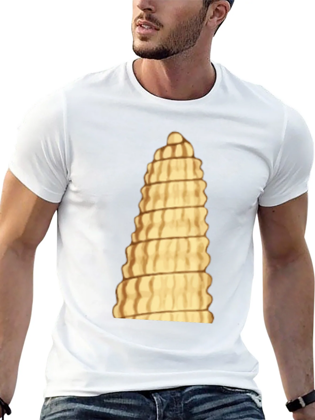 Unique Pasta Tower Black T-Shirt