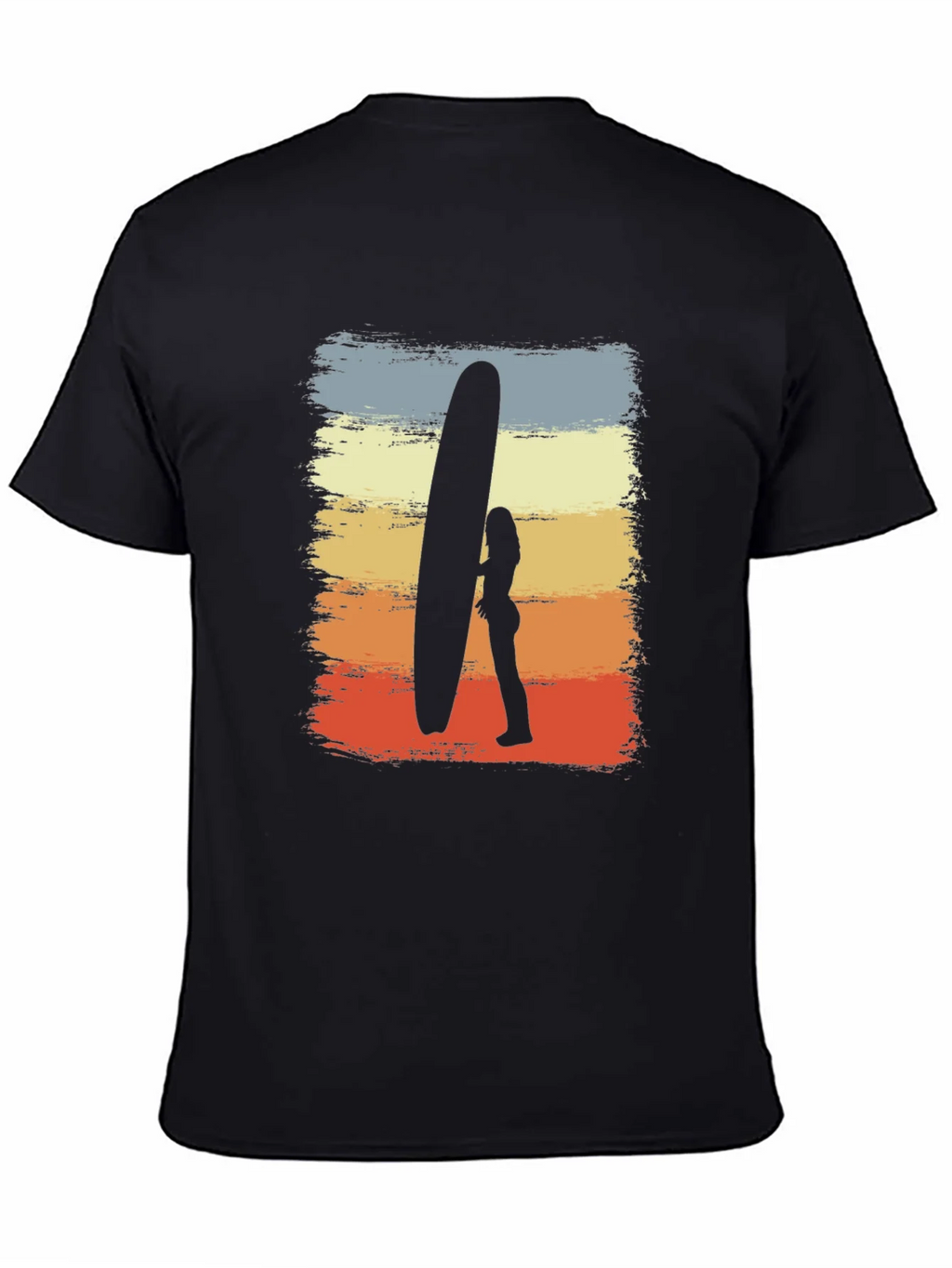 Retro Surf Tee: Sunset Silhouette Surfer Graphic T-Shirt