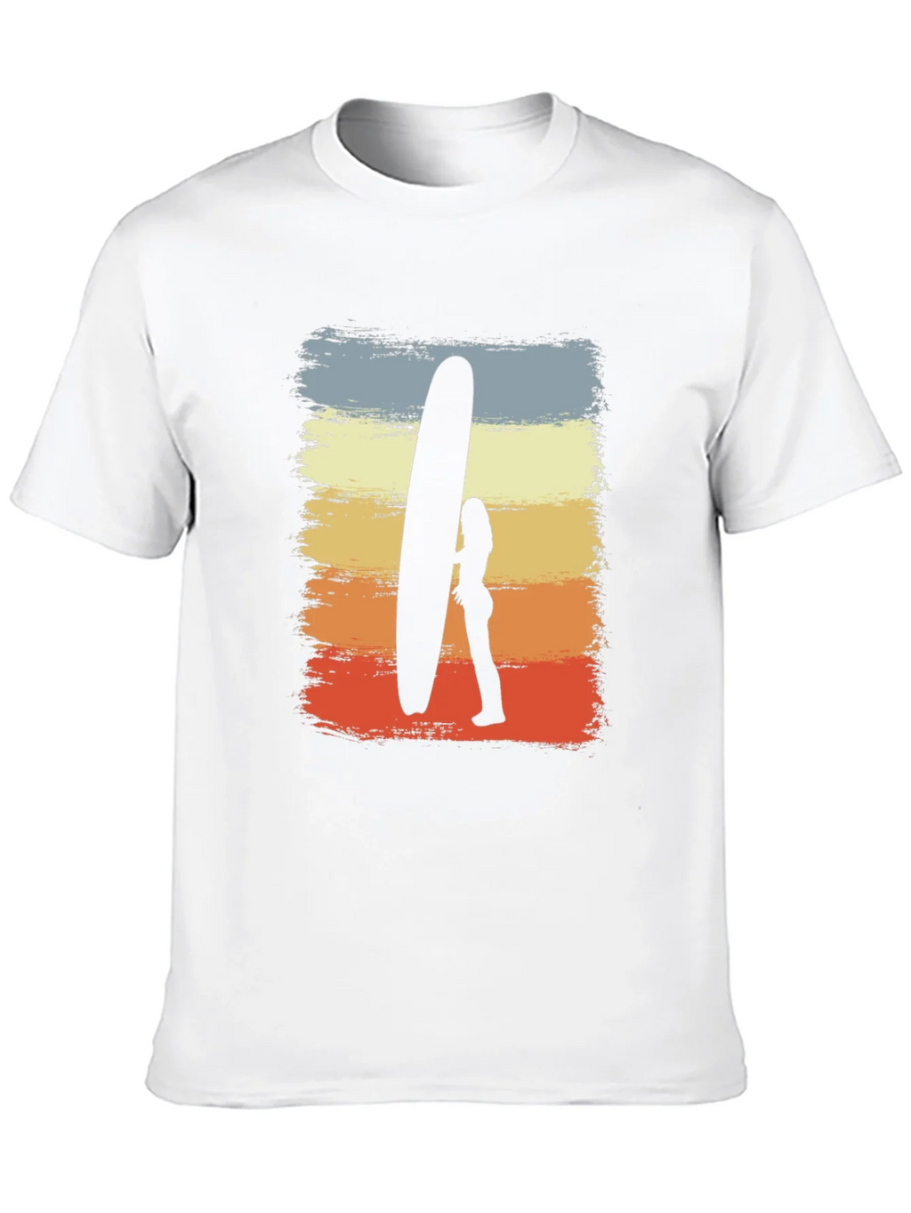 Retro Surf Tee: Sunset Silhouette Surfer Graphic T-Shirt