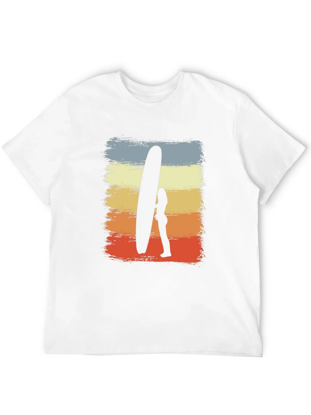 Retro Surf Tee: Sunset Silhouette Surfer Graphic T-Shirt