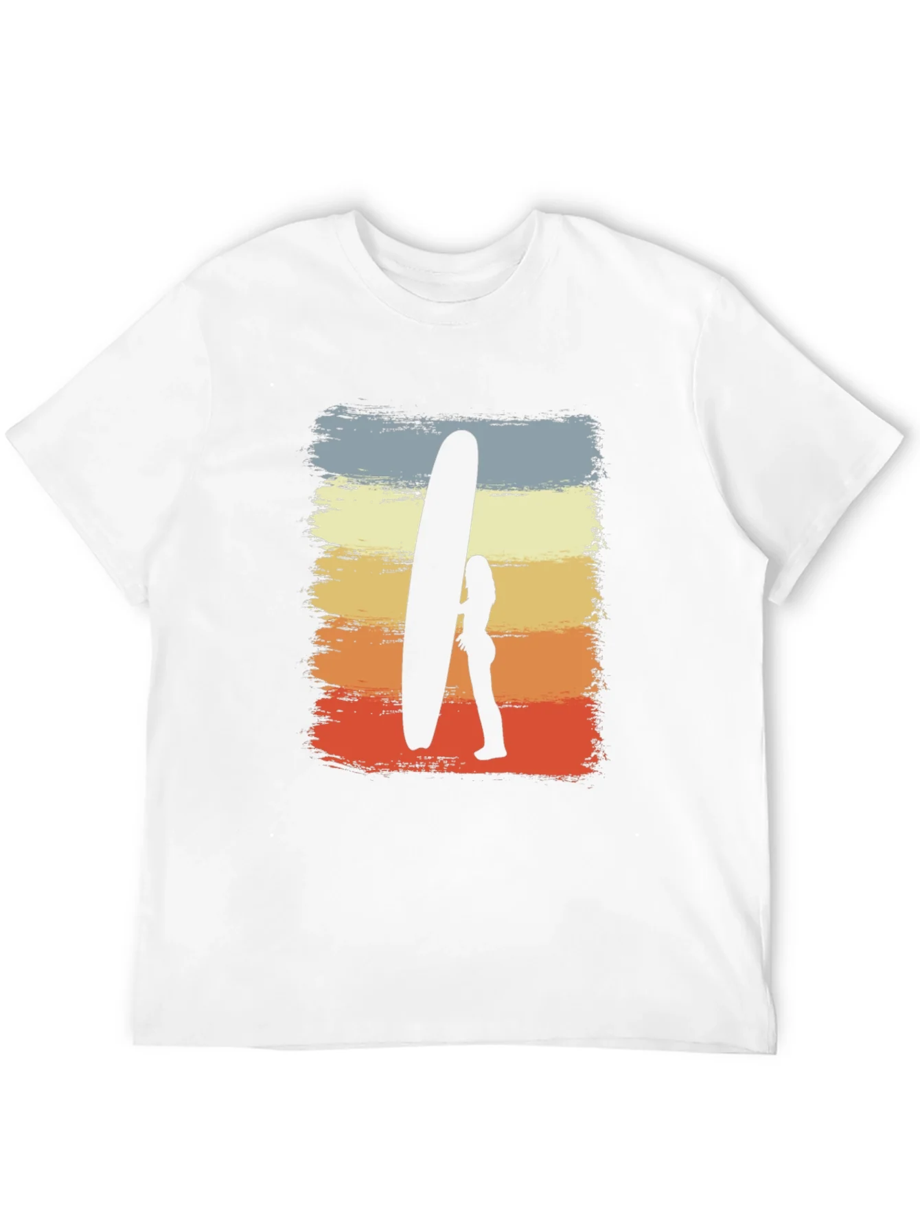 Retro Surf Tee: Sunset Silhouette Surfer Graphic T-Shirt