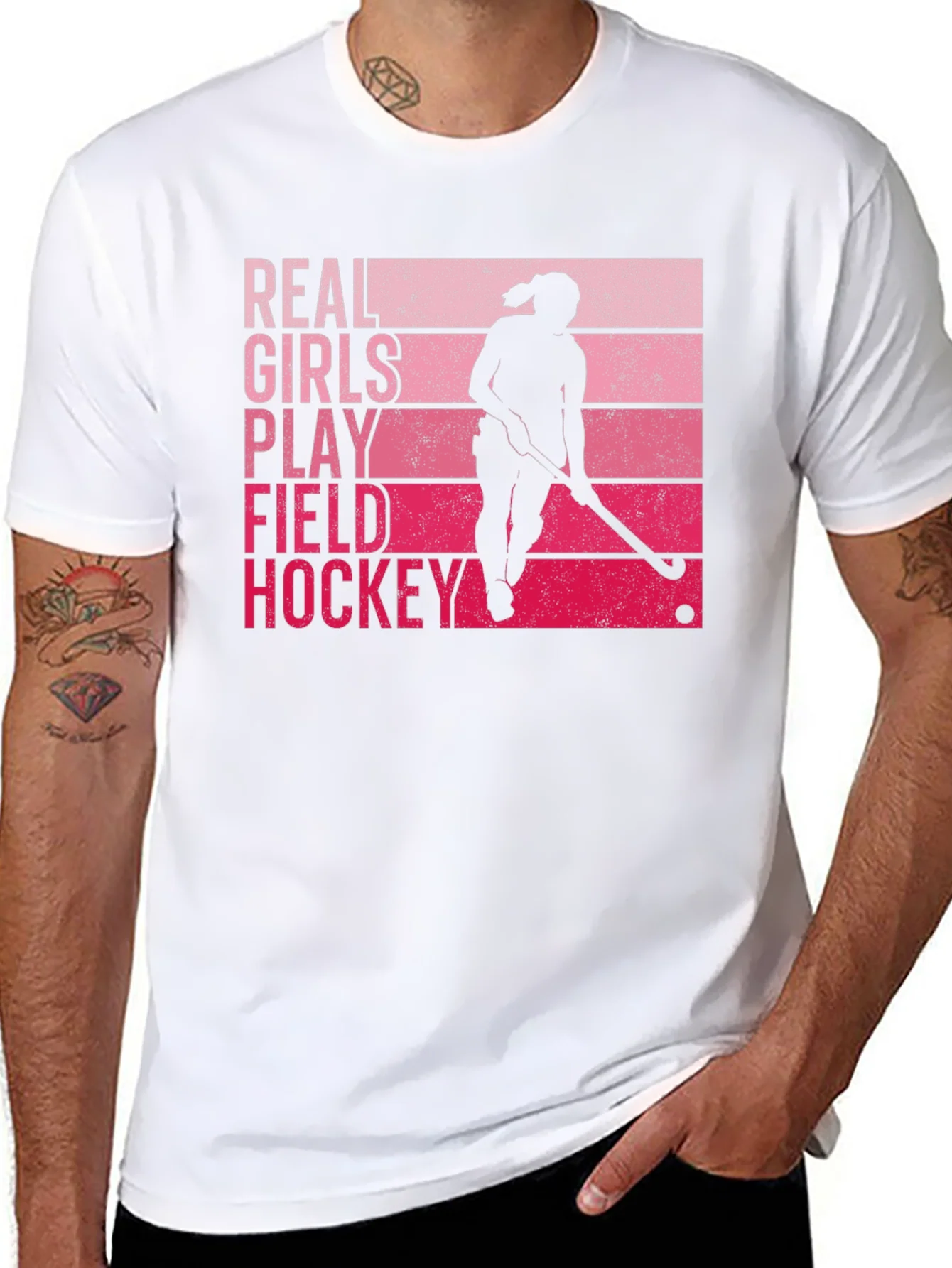 Real Girls Play Field Hockey Graphic T-Shirt